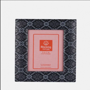 Black Printed Genuine Leather Photo Frame